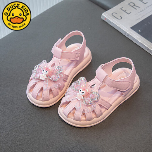 G.Duck Kids Little Yellow Duck Girls Sandalen Süße Bogen Kulomi 2025 Sommer Kindergarten Nicht rutschfeste Mode vielseitige Sandalen 9902 Sandalen Pink 25 Größe 16 cm
