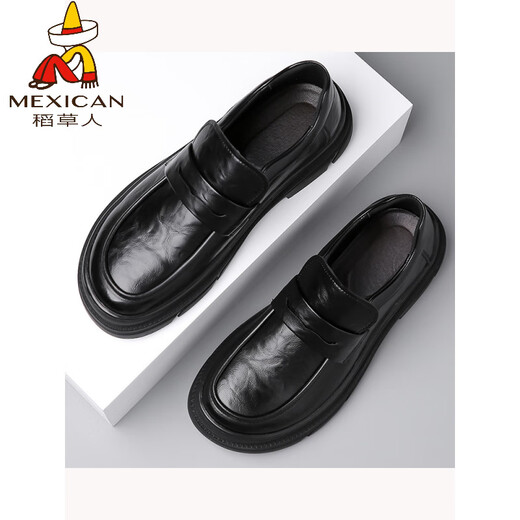 
Scarecrow (MEXICAN) laceless brown men's shoes spring and autumn 2025 new big-head business casual leather shoes solid color wide-head loafers GX9923 brown 38