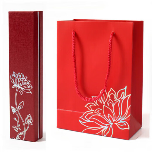 Mid-Autumn Begonia sterling silver hairpin, ancient style hairpin, Hanfu headdress, girl's birthday, Valentine's Day gift for girlfriend and wife, pure silver 990 Begonia spring color hairpin + certificate + gift box red 1 piece set