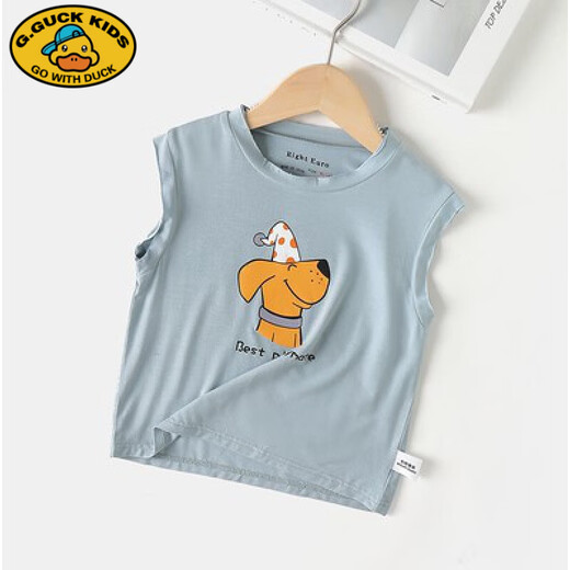 T-shirt sans manches modal G.DuckKids pour garçons Small Vest d'été Vêtements pour enfants Tendance des enfants minces enfants U13588 blanc 110 cm
