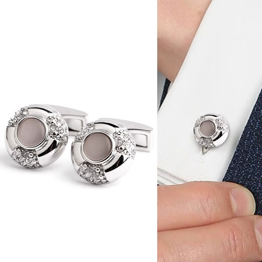 Nosskiss Französisch Hemd Manschettenknöpfe Männer schwarze Katzenaugen Auge Plattierung Gold Strass für Geschäfte Cufflinks Custom Birthday Geschenkgeschenke Katze Eye Eye Plating Roségold Geschenkbox