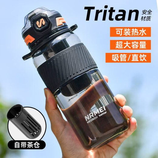 NRMEi Sports Water Cup Extra Large Capacity Men's Tritan Summer High Temperature Resistant Outdoor Water Bottle Fitness Large Straw Cup