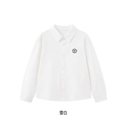 YEEHOO YEEHOO children's shirts, spring and autumn long-sleeved shirts for boys and girls, versatile solid color basic college style shirts for middle and large children