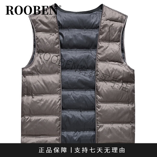 ROOBEN奢侈高端品牌男装高档秋冬新款羊毛呢大衣外套男可拆卸鹅羽绒内胆 黑色 L