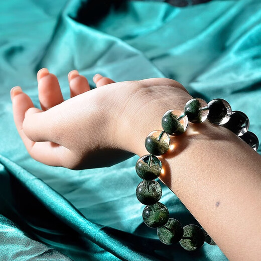 Yang's Liuxi Natural Green Ghost Cornucopia Bracelet Brazilian Raw Mineral Crystal Bracelet Men's and Women's Wealth Transfer Beads Authentic and Fidelity Collection Grade Green Ghost Cornucopia-7mm