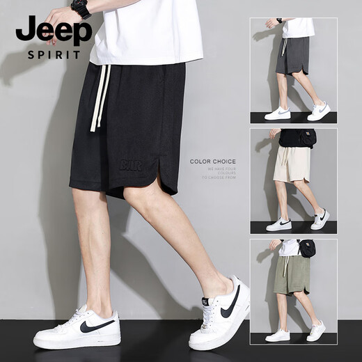 JEEP SPIRIT短裤男时尚宽松透气男士五分裤夏季运动裤男723 深灰色  L 