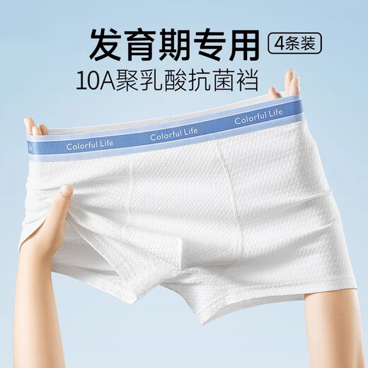 Catman Teen Underwear Boys Class A Pure Cotton Antibacterial Breathable High School Students Puberty Period Boxer Shorts Light Gray + Orange + Light Blue + Light Green 170 (XL) Recommended Weight 120-140 Jin Jin is equal to 0.5 kg