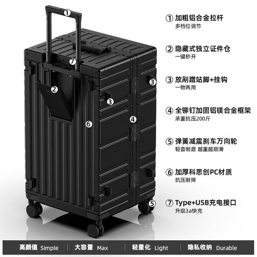 Unimog German Brand High-End Suitcase Trolley Case Case с большой емкостью чемодан Suitcase 28-дюймовый пароль для паролей Новый кожаный чехол 26-дюймовый квантовый квантовый серо