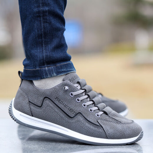 Paul Camel Chaussures pour hommes printemps et été 2025 Nouveaux chaussures de panneau de cuir respirant et anti-odor Chaussures en cuir Forrest Gump Running Sports Chaussures tendance aw9902 Modèle de tissu bleu 38 taille unique petite taille petite
