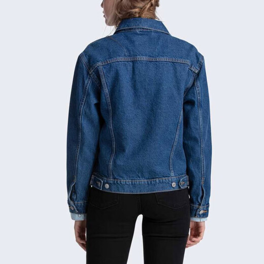 李维斯（Levi's）简约翻领长袖牛仔外套 女款 蓝色 蓝色 XS