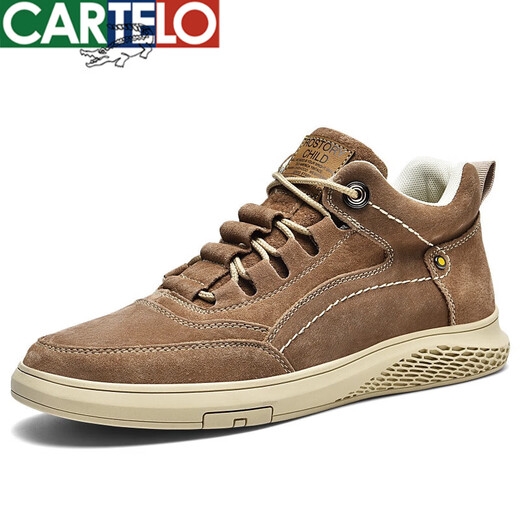 Zapatos para hombres de cartelo 2025 primavera y verano Nuevo tostado top top de mesa casual zapatillas de zapatillas de moda masculina hombres 983 color de arena 40