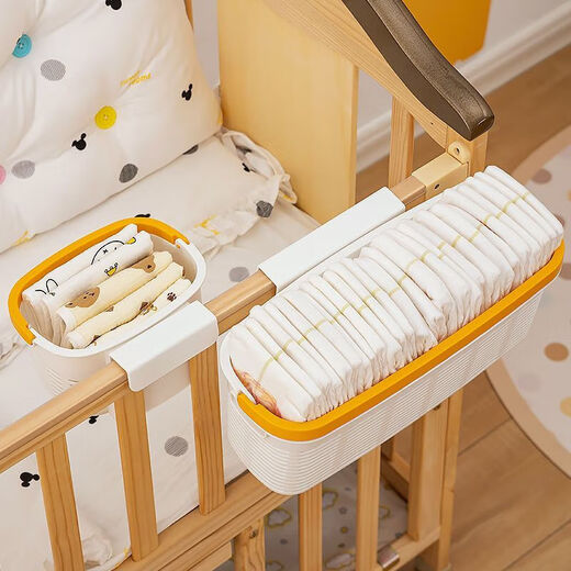 Crib Storage Korb Seite Aufbewahrungskorb Seite Bettbaby Fütterungstisch Windeln Windeln Speichel Handtuch Hanging Bag Same Small Tile_1