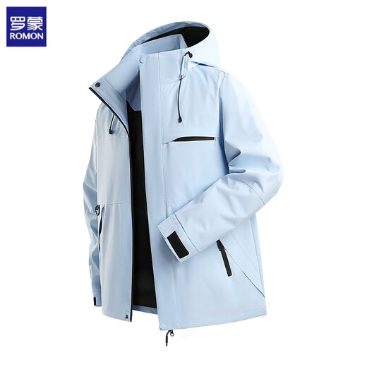 ROMON three-in-one jacket for men and women detachable jacket 2025 autumn new velvet thickened windproof and waterproof jacket for men A623-2668 Oxidized Orange XL