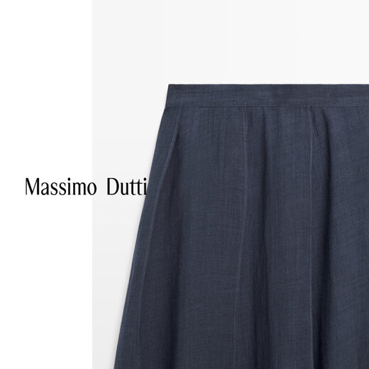 
Massimo Dutti autumn new product 2025 women's clothing island vacation style fluttery long skirt skirt 05288400 dark blue XS (34) (165/62A)