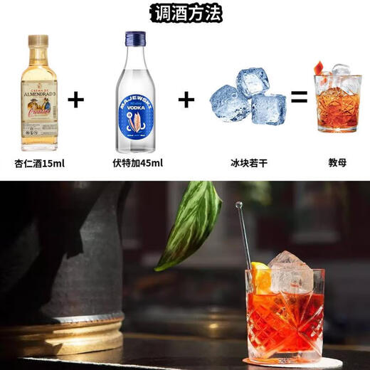 Jagermeister Petite bouteille de vin étranger, six vins de base principaux, whisky, brandy, vodka, rhum, tequila, gin, vodka d'origine de Wonder Water avec 50 ml * 1 bouteille