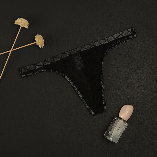 Underwear Men's T-Pants Low Waist Ultra-Thin Mesh Transparent T-Pants Sexy Soft Breathable Thin U-Protrusion Bag Youth White M (2ft-2ft2)