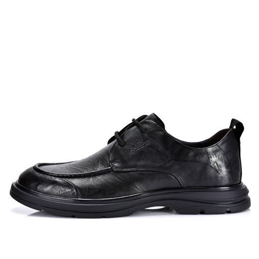 Goldlion leather shoes for men 2025 new style cowhide breathable and comfortable business casual shoes soft sole lace-up British men's shoes black 40