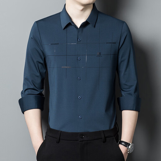 利郎官方旗舰喜爸爸装参加结婚宴礼服公公长袖衬衫衣服薄款男士春秋季 BJ6623红色 M 165_