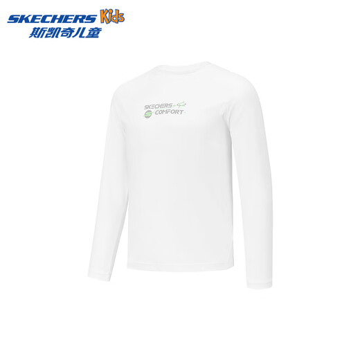 Skechers Skechers cyclone quick-drying T children's casual long-sleeved men's and women's long-sleeved T-shirt P325K001 bright white/0019 120