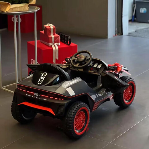 Jianhou children's electric car Audi four-wheel male and female remote control children's car off-road stroller Authorized Audi e-tron gray (same car as 4S store) remote control Lifetime warranty and free large items