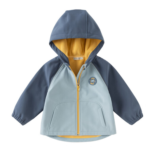 DAVE&BELLA 2025 new autumn style three-proof children's breathable jacket, children's hooded outerwear, baby girl's top, boys' clothes, navy blue, in stock, 120 cm (recommended height 110-120cm)