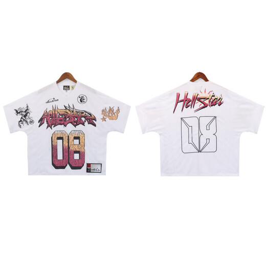 Lee Kids American Trendy Brand Hell Star Letter Camiseta con estampado de huellas Hombres y mujeres Siguiente manga corta de deportes sueltos 2691 Black S