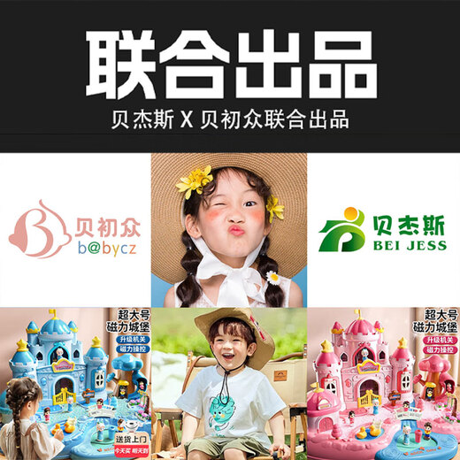 贝初众儿童玩具女孩爱莎公主3-6-10岁生日礼物5三四艾莎磁力过家家城堡 超大蓝【4人偶+磁力+声光+感应】 8-11【贝杰斯联合出品】7-14