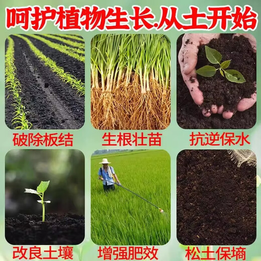 Loosening essence soil activator loosens and improves soil compaction. Black water fertilizer for vegetable fields without deep plowing. 8 packages. Buy 5 and get 3 free.