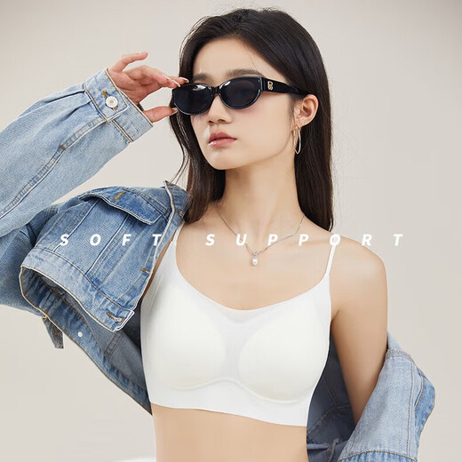 Traceless underwear for women in summer, gathering, anti-sagging, side breast upper support, steel ring-free bra, invisible skin, uniform size
