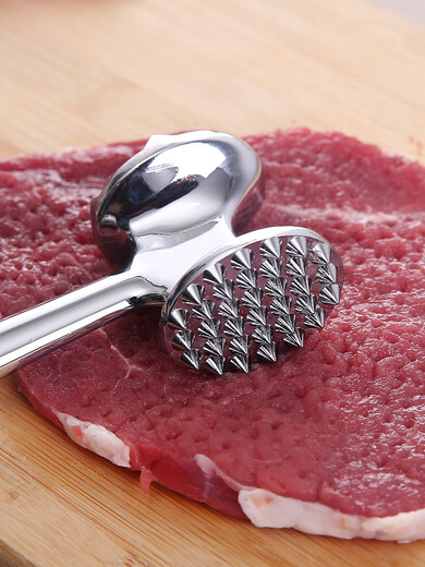 欧品缘实心松肉锤家用断筋松肉针厨房锤肉锤子打肉器牛排猪扒鸡排敲肉锤 实心/双面大小齿