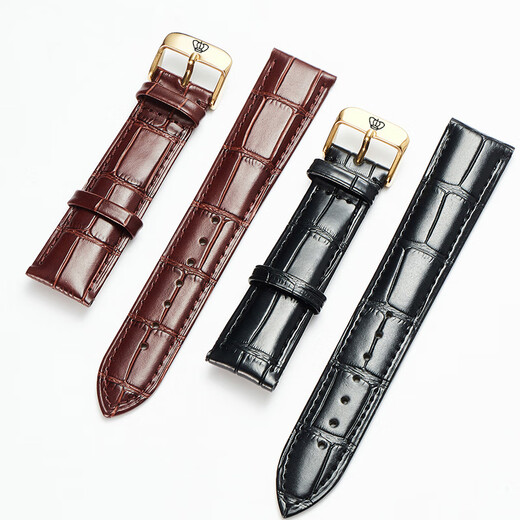 
King of Heaven watch strap original leather 3874/51154/5914/3886/5844 Men and women couples strap 15 20 Black + silver pin buckle Interface width 13mm