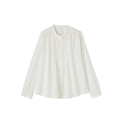 MUJI Women's Cotton Yarn Long Sleeve Shirt Women's Shirt Underwear New 25 Years Fall BC2O7A5A Off-white S (155/80A)