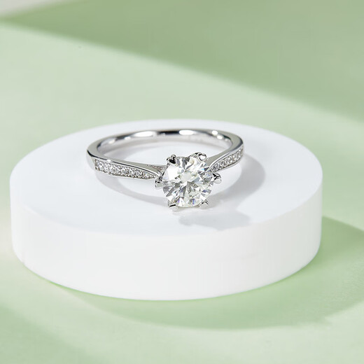 AVHE high-end national trend straight-arm micro-setting women's ring platinum cultured diamond ring for girlfriend and wife 18K gold diamond ring - 1 carat D color VVS main diamond 18K gold rose gold