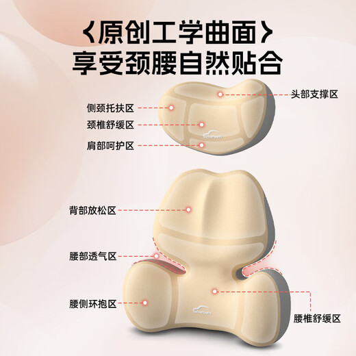 新款汽车头枕护颈枕靠枕靠垫车内座椅车枕头车载腰靠腰垫 腰靠I-679AB-H神秘灰