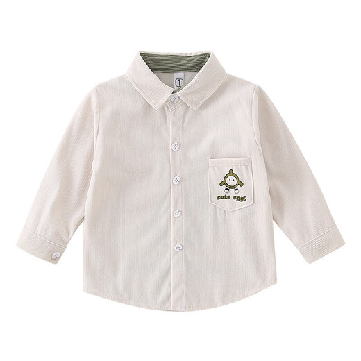Boys' literary shirts 2025 spring and autumn new style children's handsome Korean shirts and jackets, trendy style for small and medium-sized children, coffee color 120 cm