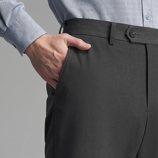 YOUNGOR trousers men's blended stretch TR trousers with brushed bottom soft, comfortable and warm trousers 2025 new product dark gray VCHX319935CWA 35 175/86A (2 feet 65) 88cm