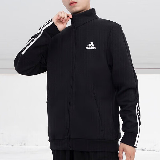 阿迪达斯 （adidas）官方舰店男装夹克 新款运动服跑步健身训练休闲时尚夹克外套 双面针织-立领拉链/店长推荐 M