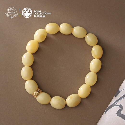 Potala Palace Beeswax Date Beads Single Circle Bracelet 925 Silver Transfer Beads Amber Disk Bracelet Birthday Gift for Men and Women Beeswax 925 Silver Bracelet