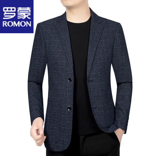 ROMON 2025 spring and autumn new men's casual suit slim Korean style blue formal suit middle-aged no-iron small suit jacket for men blue (3191 styles) XL 180
