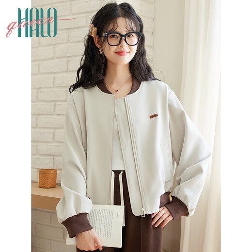 Halo Queen short jacket for women's wilderness Maillard spring and autumn casual baseball uniform jacket new product H143U2014