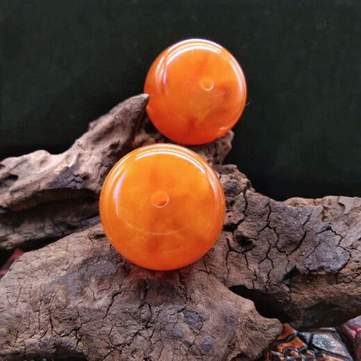 DL 1998 Fat Donglai same style beeswax single bead bucket bead amber old beeswax old type bead bucket bead drum bead cake pier loose gold bead diameter 12 thick 10mm single boutique