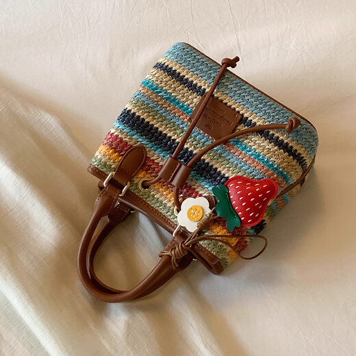 Nanfeng Chio2nd Rainbow Candy Candy Bucket Bag Сумка женская сумка 2025 Новая плетена