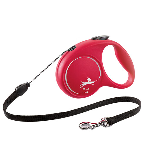 FLEXI imported from Germany, fun ribbon-shaped dog leash, automatic telescopic, one-click customization for large, medium and small dogs, Flame Red XS 3m 8KG Rope (Round Rope)