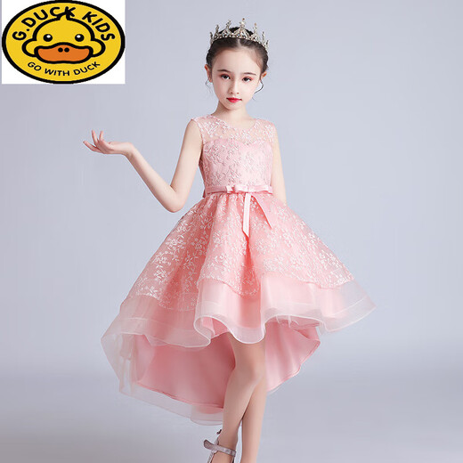 G.Duckkids Prinzessin Kleid Girls Geburtstagskleid Kinder High-End Host Flower Girl Hochzeit Little Girl Klavier spielen Performance Kleidung M683 Blau [Folge der Krone] 130 cm