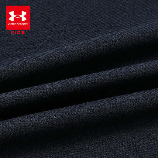 Under Armor Children's Short Sleeve T-shirt Printed Casual T-shirt Women's Summer Loose Breathable Sports Round Neck Top Black 160 The size is small, please take one size larger as normal