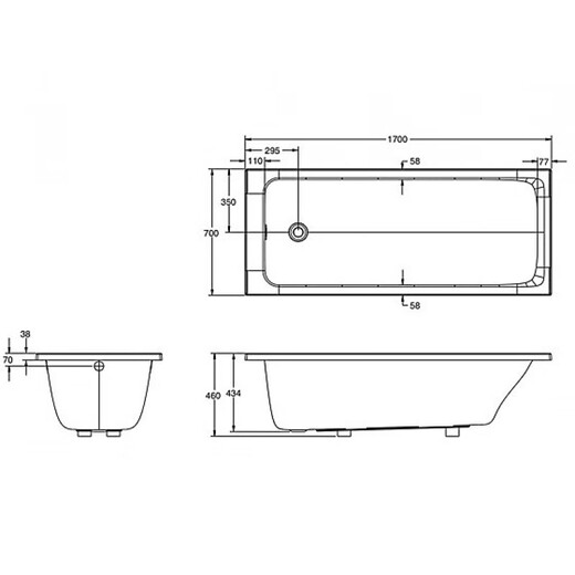 KOHLER (KOHLER) RUIQI BATUILE D'ACrylique intégrée K-15847T-0 1,5 mètres 1,7 m