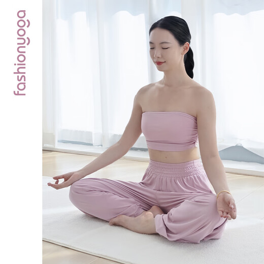 Fansheng Yoga 2025 new simple sports and casual versatile cropped pants for women breathable loose slimming F15922 skin soft powder M