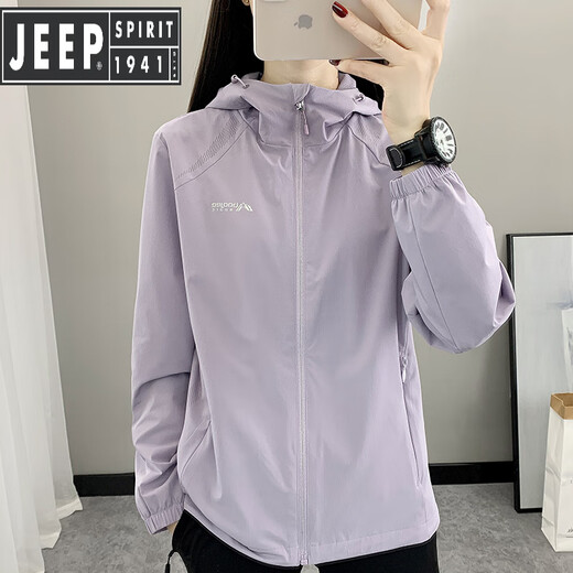 JEEP SPIRIT软壳冲锋衣女单层防水2025新款春秋季薄款透气户外徒步登山服外套 经典蓝(网布内里698款) M