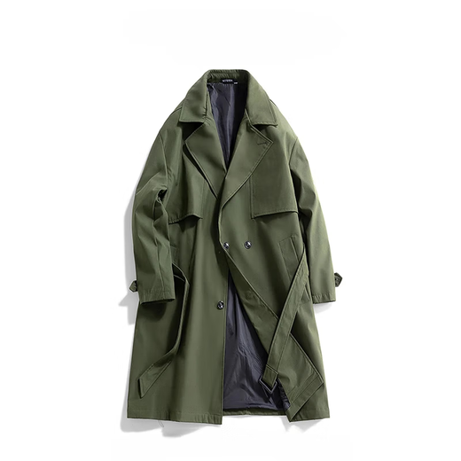 班尼路（Baleno） S&K系列中长款风衣外套男款春秋日系夹克高级感男士过膝大衣 咖色 L