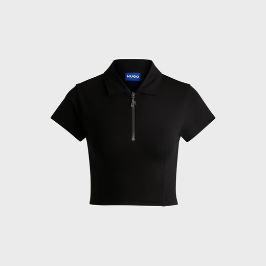 雨果博斯（HUGO BOSS）BLUE 女士黑色棉质POLO50537426_001 XS
